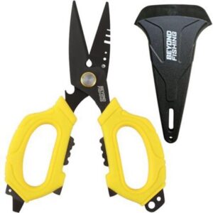 Beyond Fishing Omnipro Shears – 6.5” Multi-Function Fishing Scissors with Titanium-Coated Blades – Cuts Braided Line, Monofilament
